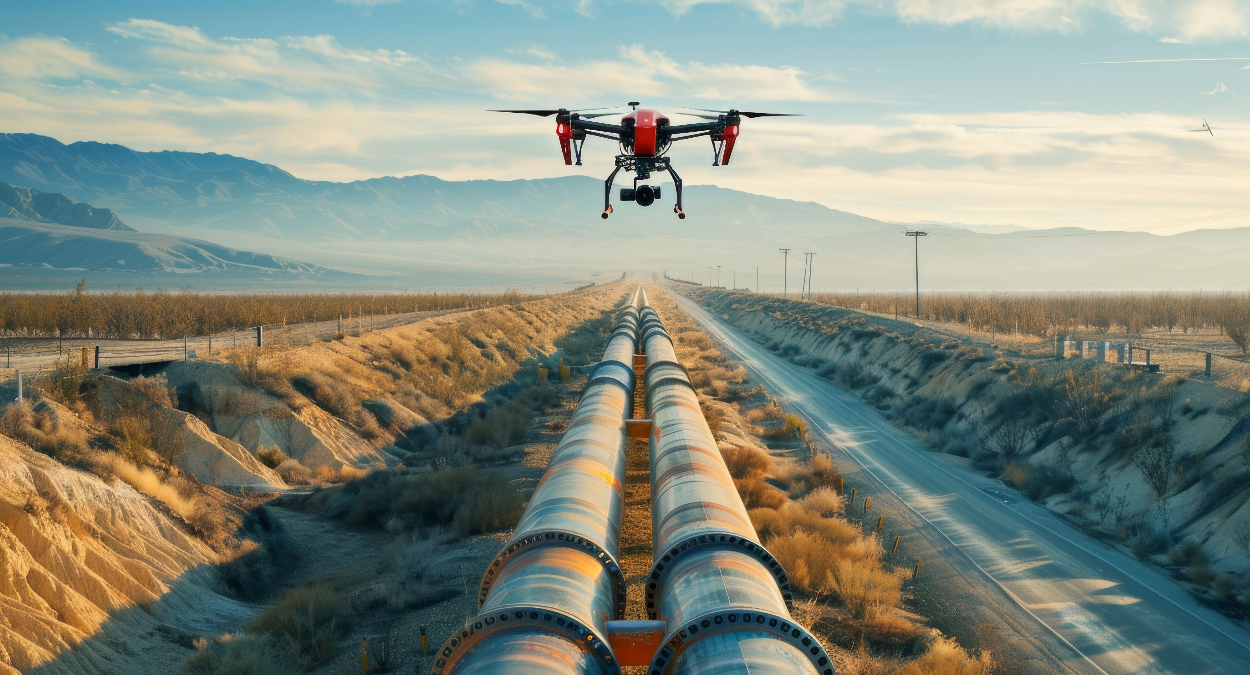 Aviadrones inspecting pipelines